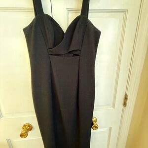 Black Halo Black Strapless Cutout Midi Dress